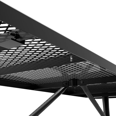 Flash Furniture Mantilla Rectangular Outdoor Picnic Table, 8' Black (SLFEML96H60LBK)