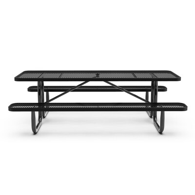 Flash Furniture Mantilla Rectangular Outdoor Picnic Table, 8' Black (SLFEML96H60LBK)