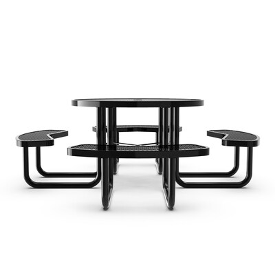 Flash Furniture Creekside Commercial Grade Round Outdoor Picnic Table, Black (SLFEMR46H60LBK)
