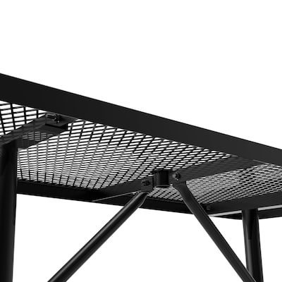 Flash Furniture Mantilla Rectangular Outdoor Picnic Table, 6' Black (SLFEML72H48LBK)