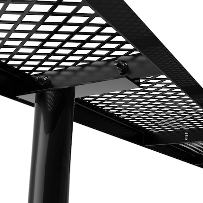 Flash Furniture Mantilla Rectangular Outdoor Picnic Table, 6' Black (SLFEML72H48LBK)