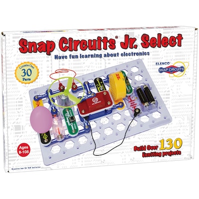 Elenco Snap Circuits Jr Select Plastic Electronic Learning , Assorted Colors, 130 Piece (EE-SC130)