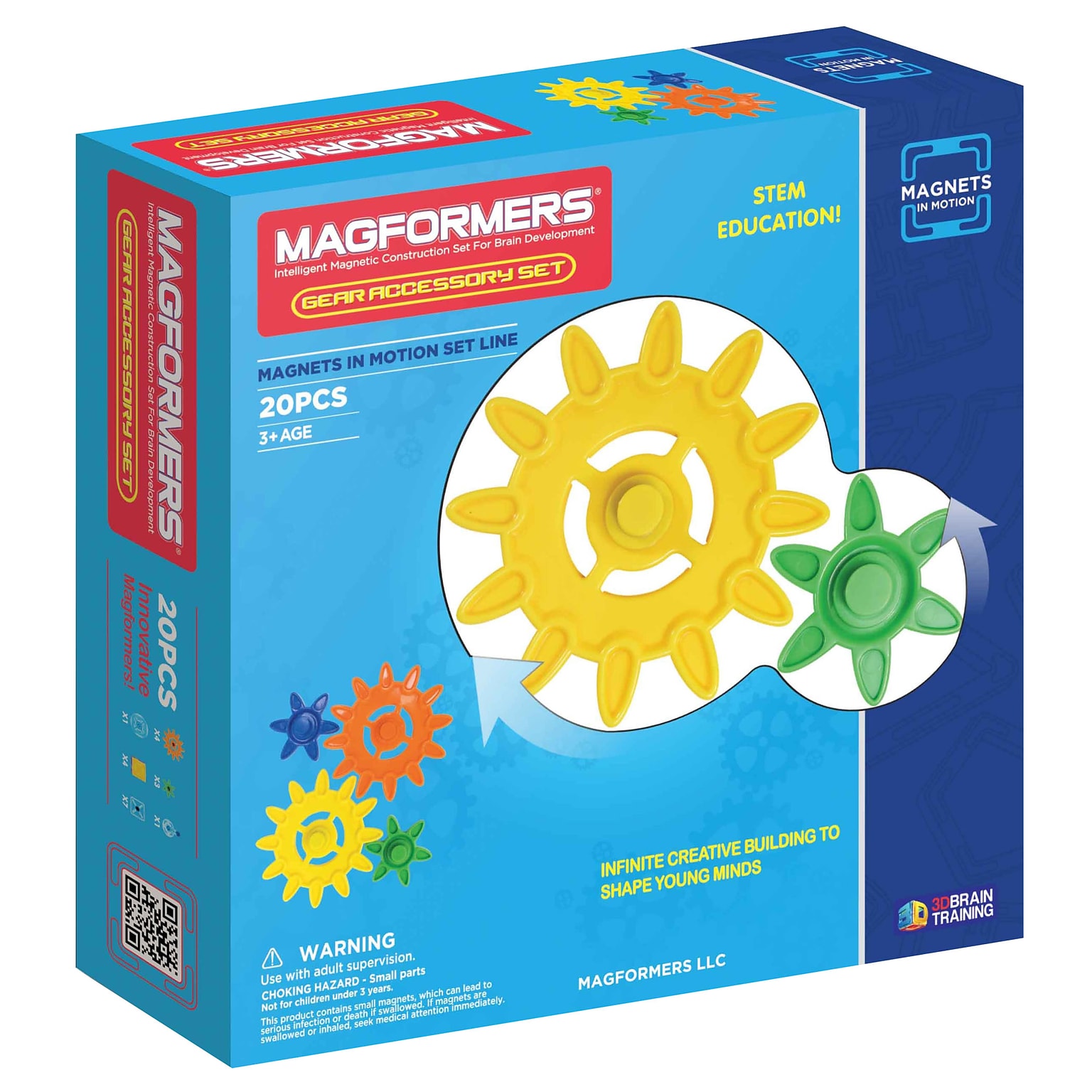 Magformers Magnets in Motion Plastic Gear Accessory Set, 20 pieces (MGF63201)