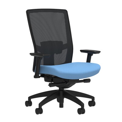 Union & Scale Workplace2.0™ Vinyl Task Chair, Lagoon, Adjustable Lumbar, 2D Arms, Advanced Synchro (53282)