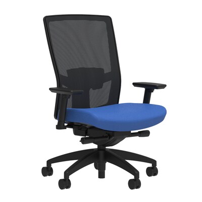 Union & Scale Workplace2.0™ Vinyl Task Chair, Marine Blue, Adjustable Lumbar, 2D Arms, Advanced Synchro (53283)