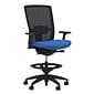 Union & Scale Workplace2.0™ Vinyl Stool, Marine Blue, Adjustable Lumbar, 2D Arms, Limited Synchro (53289)