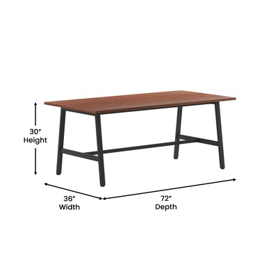 Flash Furniture Redmond 72"W x 36"D Conference Table, Laminate, Walnut (MTM7236WLTABF)