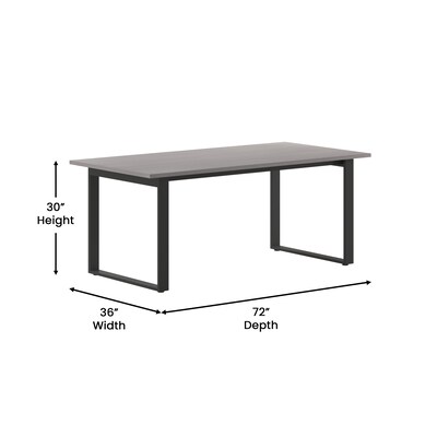 Flash Furniture Redmond 72"W x 36"D Conference Table, Laminate, Gray Oak (MTM7236LTGRYUBF)