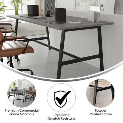 Flash Furniture Redmond 72"W x 36"D Conference Table, Laminate, Gray Oak (MTM7236LTGRYABF)