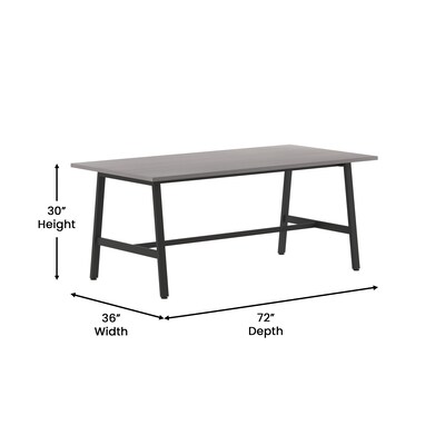 Flash Furniture Redmond 72"W x 36"D Conference Table, Laminate, Gray Oak (MTM7236LTGRYABF)