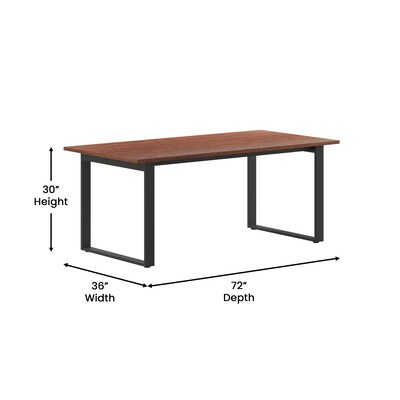 Flash Furniture Redmond 72"W x 36"D Conference Table, Laminate, Walnut (MTM7236WLTUBF)