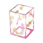 Deflecto® Desklarity™ Pencil Cup, Precisely Pineapple, Pink/Metallic Gold, 4-1/2" x 3" x 3" (DEF-41690)