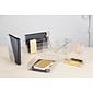 Deflecto® Desklarity™ Storage Cube with X Dividers, Humble Beginnings, Black/Metallic Gold, 6" x 6" x 6" (DEF-81496)