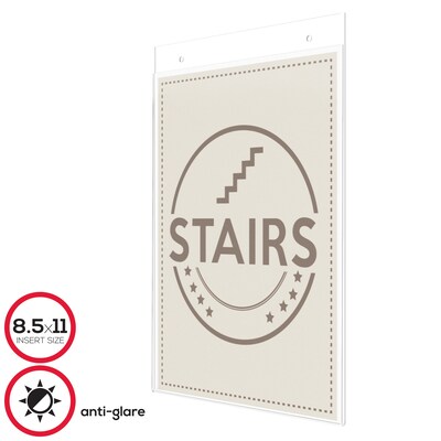 Deflecto® Anti-Glare Wall Mount Sign Holder, 8.5W x 11H, Clear Acrylic (878201)