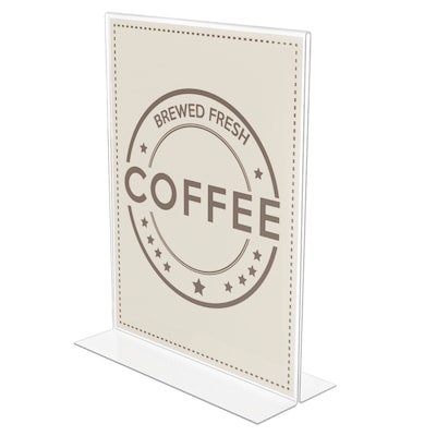 Deflecto® Anti-Glare Stand Up Double Sided Sign Holder, Portrait, 8.5W x 11H (879201)