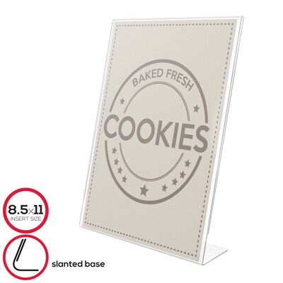 Deflect-O Document Holder, 8.5 x 11, Vertical, Table Top, Clear Acrylic (879701)