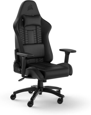 Corsair TC100 RELAXED Leatherette Ergonomic Gaming Chair, Black (CF-9010050-WW)