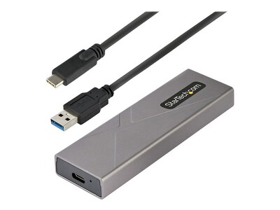 StarTech USB-C 10Gbps M.2 USB 3.0 External SATA Hard Drive Enclosure, SSD, Space Gray (M2USBCNVMESAT
