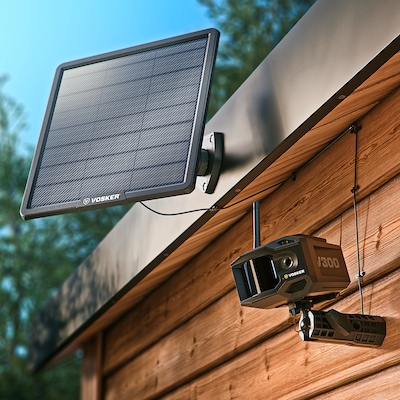 VOSKER V300 Indoor/Outdoor Wired/Wireless Solar Security Camera, Black (V300-ULT-US)