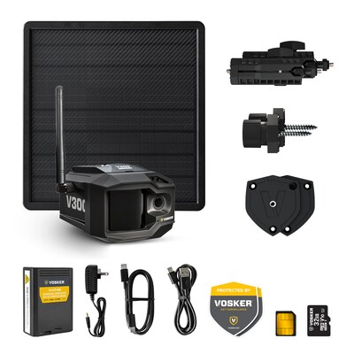 VOSKER V300 Indoor/Outdoor Wired/Wireless Solar Security Camera, Black (V300-ULT-US)