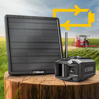 VOSKER V300 Indoor/Outdoor Wired/Wireless Solar Security Camera, Black (V300-ULT-US)