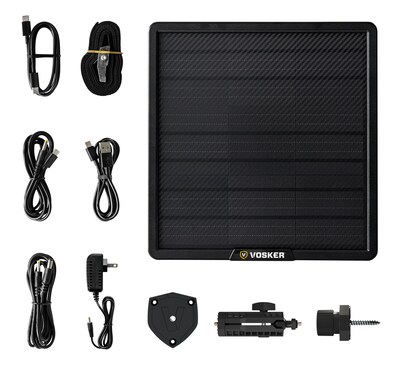 Vosker Weatherproof Solar Power Bank, 10.24" x 10.63", 10 Watts, Black (V-PWRB)