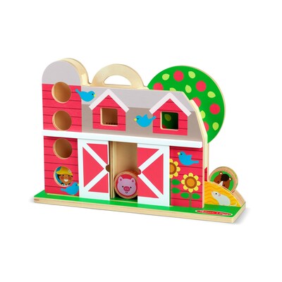 Melissa & Doug GO Tots Wooden Barnyard Tumble with 4 Disks