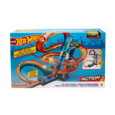 Mattel Hot Wheels Sky Crash Tower Track Set, 2/Pack (GJM76)