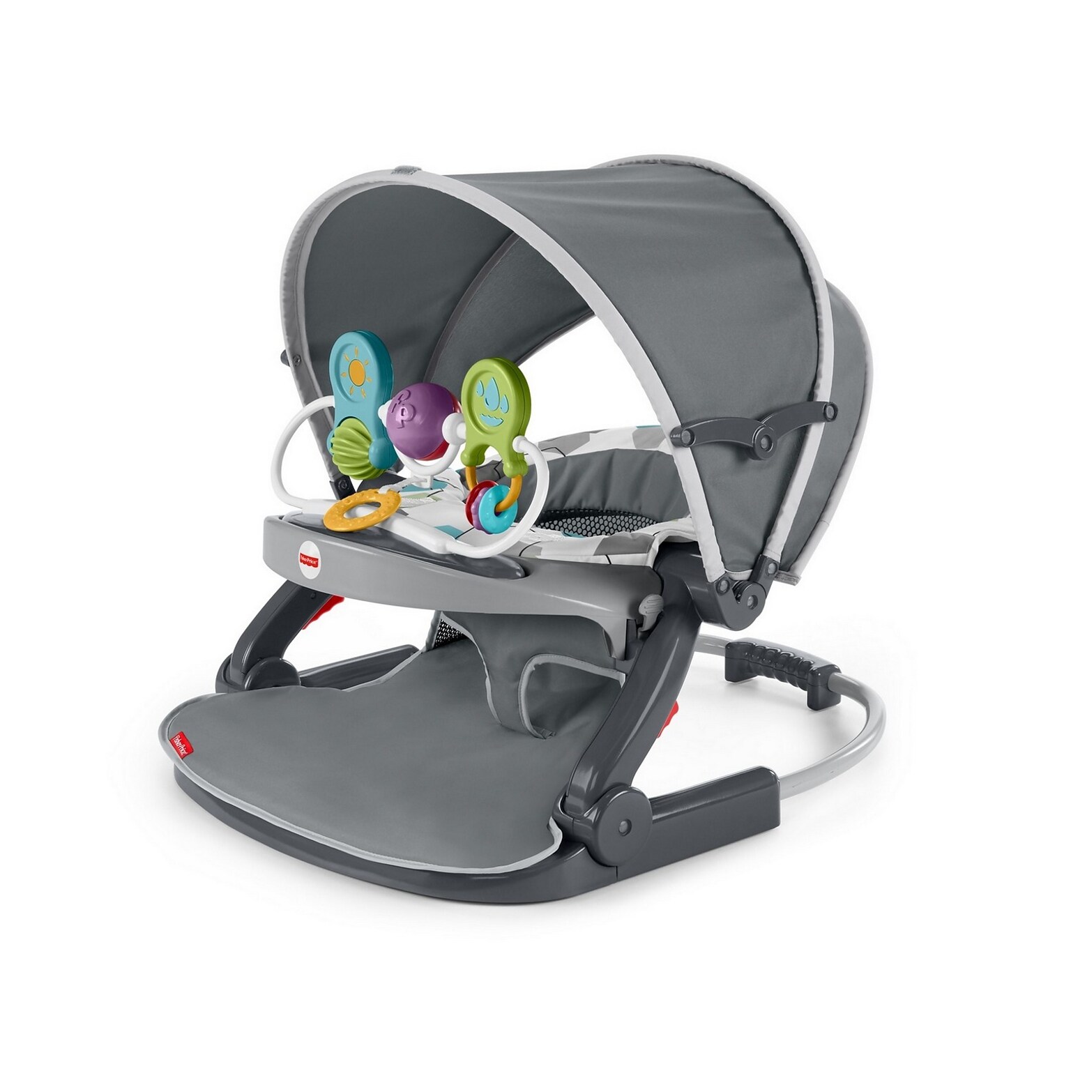 Fisher-Price On-The-Go Sit-Me-Up Floor Seat, Gray Hexagon