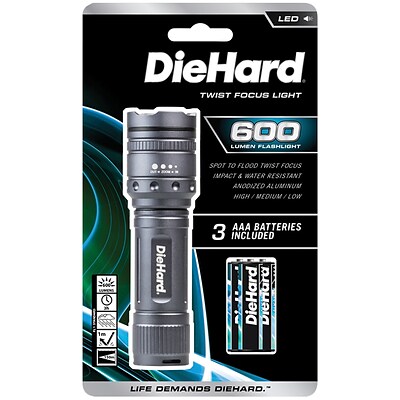 Diehard 600 Lumen Twist Focus Flashlight (DIE416121)