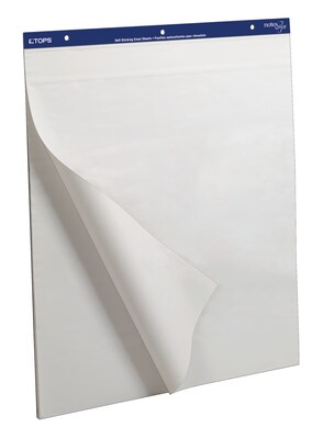 TOPS™ Self-Stick Easel Pad, 25 x 30, Blank, White, 30 Sheets/Pad, 4/Carton (79194)