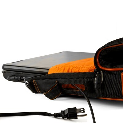 SumacLife 14 Inch Business Messenger Briefcase Laptop Case, Black Orange (PT_NBKLEA736_W1)