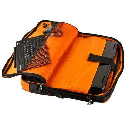 SumacLife 14 Inch Business Messenger Briefcase Laptop Case, Black Orange (PT_NBKLEA736_W1)