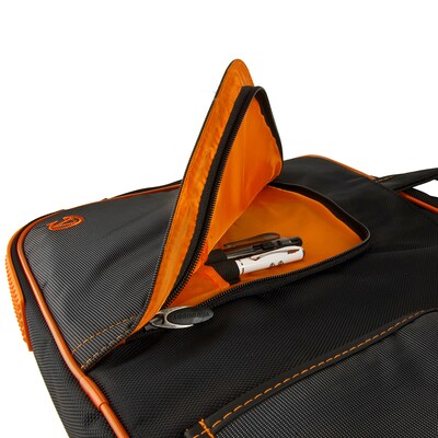 SumacLife 14 Inch Business Messenger Briefcase Laptop Case, Black Orange (PT_NBKLEA736_W1)