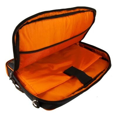 SumacLife 14 Inch Business Messenger Briefcase Laptop Case, Black Orange (PT_NBKLEA736_W1)