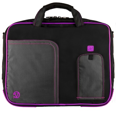 Vangoddy SumacLife 14 Business Messenger Briefcase Laptop Case, Black Purple (PT_NBKLEA737_W1)