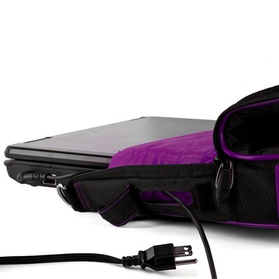 Vangoddy SumacLife 14" Business Messenger Briefcase Laptop Case, Black Purple (PT_NBKLEA737_W1)