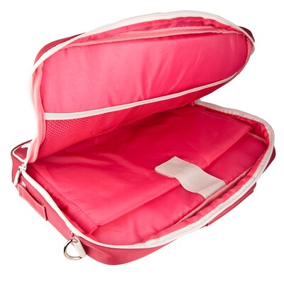 Vangoddy Office Business Travel Laptop Case up to 12 inch laptop Tablet + 4x MicroUSB Charging Cables, Pink