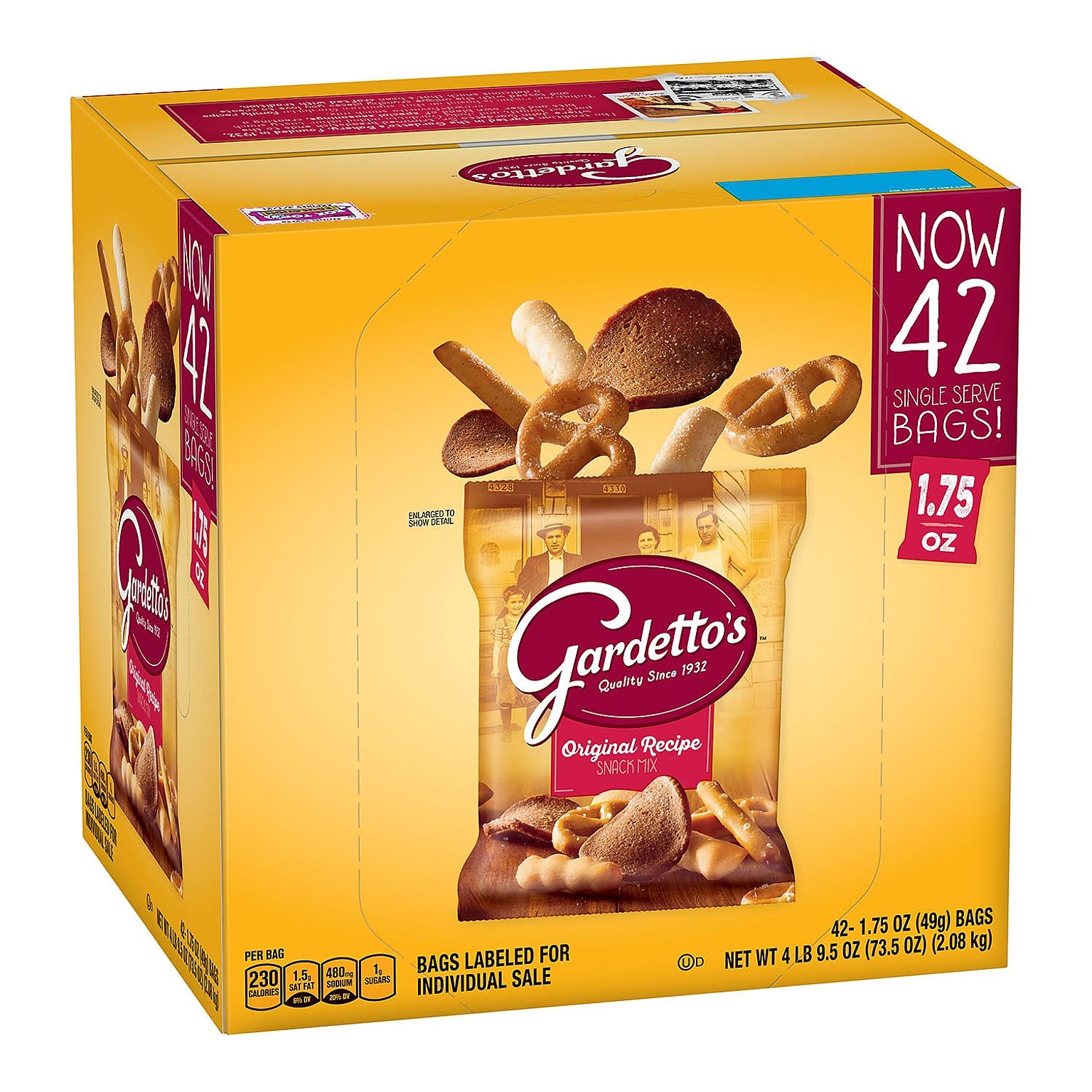 Gardettos Original Original Snack Mix, 1.75 oz., 42 Bags/Pack (GEM49448)