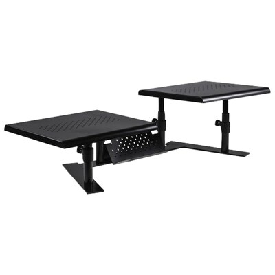 Allsop Metal Art ErgoTwin Dual Monitor Stand, Holds Up to 24" Monitors, Black (ALS31883)