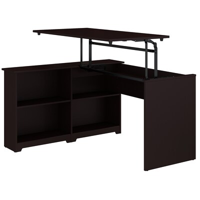 Bush Furniture Cabot 52w 3 Position Sit To Stand Corner Bookshelf