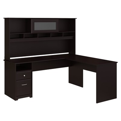 Bush Furniture Cabot 72w L Shaped Computer Desk With Hutch And
