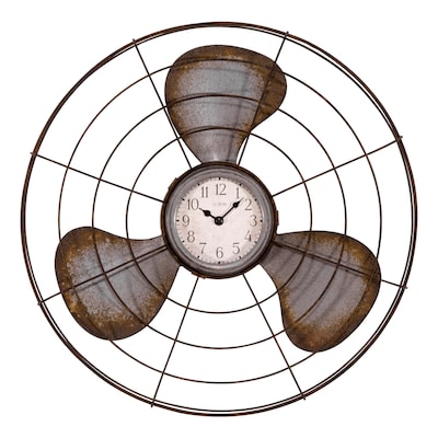 La Crosse Clock 16.5 Inch Metal Fan Quartz Analog Wall Clock (404-3942)