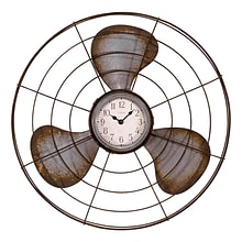 La Crosse Clock 16.5 Inch Metal Fan Quartz Analog Wall Clock (404-3942)