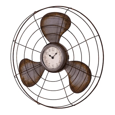 La Crosse Clock 16.5 Inch Metal Fan Quartz Analog Wall Clock (404-3942)