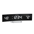 La Crosse Technology White Curved Alarm Clock with Mirrored LED Lens Display (602-247)