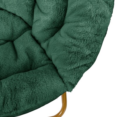 Flash Furniture Gwen Faux Fur Folding Saucer Moon Chair, Emerald/Soft Gold (FVFMC025EMSGD)