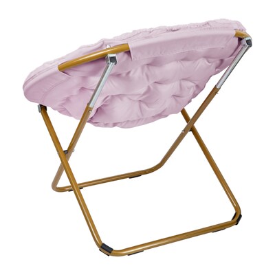 Flash Furniture Gwen Faux Fur Folding Saucer Moon Chair, Dusty Purple/Soft Gold (FVFMC025PRPSGD)