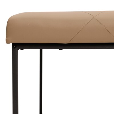 Flash Furniture Ashton LeatherSoft Tufted Ottoman, Light Brown/Black Frame (WXTY101LTBRNLBK)