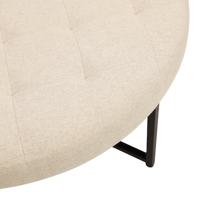 Flash Furniture Ashton Linen Tufted Ottoman, Beige/Black Frame (WXTY104BGELNBLK)